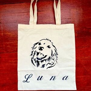 Personalized name cocker spaniel tote bag
